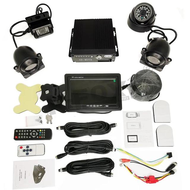 360 Degree Surrounding Bird View Security Monitoring Camera 24V DC Vehicle Truck Camera System with DVR 4 Cameras