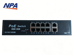 Switch Ethernet PoE AI 8 ports Gigabit RJ45 avec <span class=keywords><strong>2</strong></span> ports Uplink, AI Watchdog, protection foudre 6KV, extension 250m pour caméra IP - En stock - Product Image 1