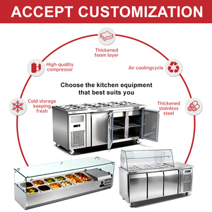 Solutions personnalisées : Réfrigérateur de préparation de salades à 2 portes, 900 mm, pour bar à salades, réfrigéré pour cuisine commerciale - Product Image 3