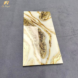 Springletile porcelaine onyx pierre pailletée <span class=keywords><strong>or</strong></span> carreaux de sol miroir mural <span class=keywords><strong>d</strong></span>écoratif brillant marbre carrelage de sol luxe pour intérieur - Product Image 1