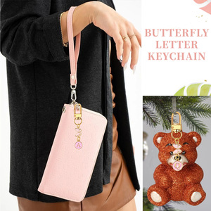 Wholesale Golden Butterfly Letter Keychain Alloy Pendant accessory A-Z Letter <b>Couple</b> Keychain Backpack Hanging <b>Ornament</b> - Product Image 5