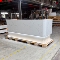 Comptoirs d'accueil en surface solide Corian à design en forme de diamant, modernes, en pierre blanche, pour clinique dentaire