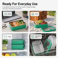 Boîte à bento de pique-nique en gros, boîte à lunch en acier inoxydable de qualité alimentaire, boîte à lunch coréenne en acier inoxydable avec couvercle hermétique