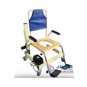 Chaise de toilette électrique réglable pour personnes âgées et femmes enceintes, chaise de toilette portable avec dossier bleu en acier à haute teneur en carbone - Product Image 2