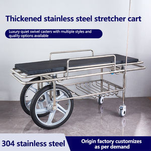 Carrello per Pazienti in Acciaio Inossidabile con Quattro Ruote Piccole, Arredamento Ospedaliero - Product Image 2