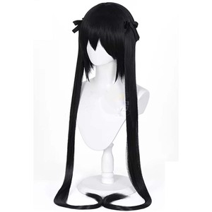 Perruque synthétique longue noire résistante à la chaleur pour cosplay de Nakano Azusa de l'anime K-ON pour femmes AOKG-114 - Product Image 5