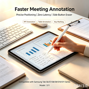 Lápiz Óptico Pasivo Samsung EMR Compatible con <span class=keywords><strong>Tab</strong></span> S11/S11 Ultra, Puntas de Repuesto con Pinzas, 4096 Niveles de Sensibilidad a la Presión - Product Image 5
