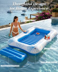 Flotador Inflable para Broncearse, Tumbona de PVC Resistente con Almohada y Portavasos para Adultos, para Jardín, Lago o Playa - Product Image 3