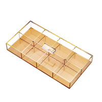 Jihong personnalisé moderne multi boîte rectangulaire acrylique boîte de stockage des aliments en gros buffet plateau noix et fruits secs collations cadeau