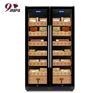 JIUFU גדול קיבולת 1800 pcs הכפול אזור סיגר Humidor חשמלי מדחס סיגר קבינט