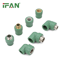 Fabricants de raccords de tuyaux PPR haute pression IFAN, vert foncé, 20-63 mm, coude PPR, raccords de tuyaux PPR
