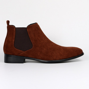 Botas <span class=keywords><strong>Chelsea</strong></span> de Hombre con Punta Cuadrada, Botines Modernos con Tacón, Zapatos Casuales Versátiles con Características de Aumento de Altura - Product Image 5