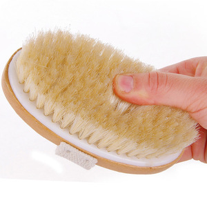 Body <b>Brush</b> Set Wooden Long Handle Soft Bristle Oval Exfoliating Back Scrubber Bath Massage <b>Brush</b> For Spa Use - Product Image 5