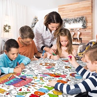 Poster géant à colorier Joyeux Anniversaire en gros, nappe DIY avec taille/image personnalisée pour décoration murale de fête d'anniversaire