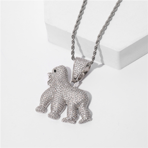 2020 la migliore vendita di alta qualità miami choker moda hip hop donna uomo placcato oro 18 carati zircone <span class=keywords><strong>King</strong></span> <span class=keywords><strong>Kong</strong></span> animale ciondolo hip hop - Product Image 5