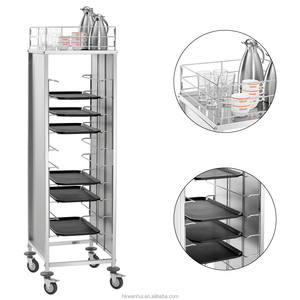 Commercial Hotel Restaurant Stainless Steel 4 <b>Wheels</b> Heavy Duty Commercial Kitchen Bakery Trolley for Gastronorm Trays - Product Image 1