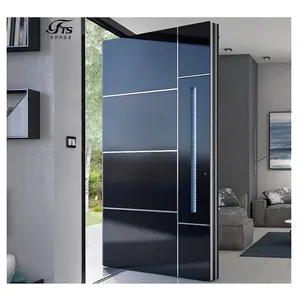 Grande porte d'entrée américaine, porte extérieure de sécurité pour la maison, luxe, acier, aluminium, porte d'entrée, Pivot