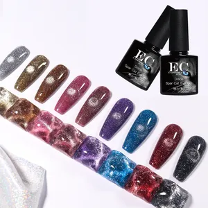 Esmalte de Gel para uñas, Gel para manicura, 9 colores, láser, diminuto, Diamante reflectante, UV, Ojo de Gato, novedad