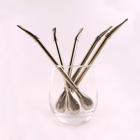 Paille-filtre à thé Yerba Mate en acier inoxydable 304 de 19,5 cm avec cuillère