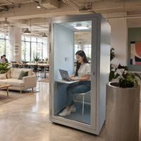 Cabine de travail modulaire haut de gamme en acier, élégante et insonorisée, pour bureau, studio d'enregistrement, usage professionnel et hôtelier