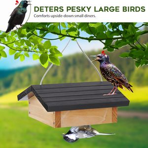 Durable Eco-Friendly Cedar Wood Solid Upside-Down Suet <strong>Feeder</strong> Winter <strong>Bird</strong> <strong>Feeders</strong> Outdoors Hanging Squirrel Proof Easy Refill - Product Image 3