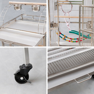 Gabbia per pappagalli non tossica per animali domestici in metallo resistente all'usura di grandi dimensioni Super di lusso - Product Image 5