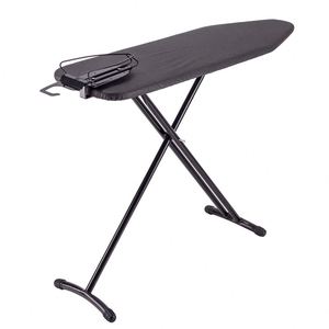 Heat Resistant Thick Detachable Adjustable Height Foldable Ironing Board Iron Holder <b>Clothes</b> <b>Rack</b> Modern-Style Black - Product Image 2