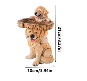 Polyrésine/résine chien Design bain d'oiseaux jardin décor artisanat cour animaux Sculptures ornements jardin Statues - Product Image 4