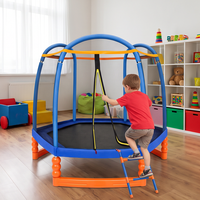 Trampoline pour enfants de 7 pieds avec filet de sécurité, poteaux rembourrés en mousse, certifié ASTM, pour les jeux en plein air des tout-petits