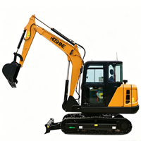 Mini-excavatrice hydraulique de 3,8 tonnes, excavatrice compacte sur chenilles avec remorque de transport et rampes de chargement - Petite pelle compacte à queue zéro