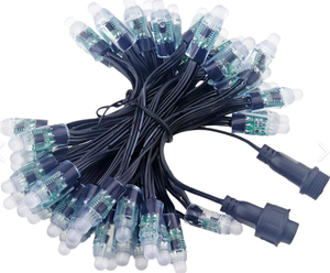 (USA Cổ Phiếu) 12mm 50ct DC12V 0.5W RGB <span class=keywords><strong>Bullet</strong></span> <span class=keywords><strong>pixel</strong></span> đèn với xconnector và 4 ''khoảng cách - Product Image 1