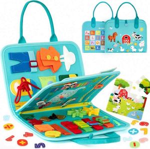 Tablero de Actividades de Fieltro para Niños Pequeños, Actividades Educativas Tempranas para Preescolares con Actividades de Vida Cotidiana - Product Image 1