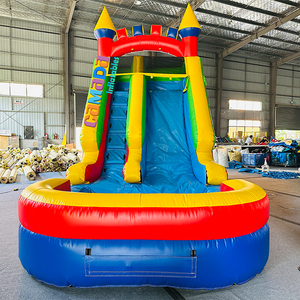 Toboggan aquatique gonflable arc-en-ciel coloré pour jardin <span class=keywords><strong>avec</strong></span> <span class=keywords><strong>piscine</strong></span>, toboggan aquatique personnalisé et <span class=keywords><strong>piscine</strong></span> à jets d'eau <span class=keywords><strong>avec</strong></span> souffleur - Product Image 2