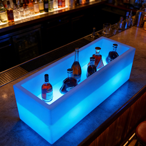 Ember Es Batu Plastik Persegi Modern LED 16 Warna Dapat Diubah, Kontrol Jarak Jauh, Tahan Air IP65, Perlengkapan Bar Sampanye, Hotel Komersial - Product Image 6