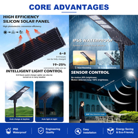 Lampe solaire LED tout-en-un intégrée pour extérieur, étanche IP65, 100W, 150W, 200W, avec capteur de contrôle, prix d'usine
