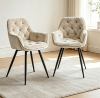 Chaise de salle à manger en velours de qualité supérieure, style contemporain, pieds en métal, Sillas De Comedor pour la maison, cuisine, fauteuil moderne