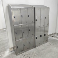 Casier personnalisable en acier inoxydable 304 à 3 niveaux et 3 colonnes avec serrures numériques pour zone de vestiaire d'usine alimentaire