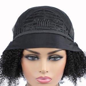 Perruques pour femmes en cheveux humains véritables, prix d'usine FYD, haute qualité, longues, noires, avec bandeau, style <span class=keywords><strong>afro</strong></span>, pour usage quotidien - Product Image 4