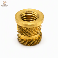 Insert Kuningan Berulir Knurled Heat Set untuk Bagian Cetakan Injeksi Plastik, Pengikat Sekrup