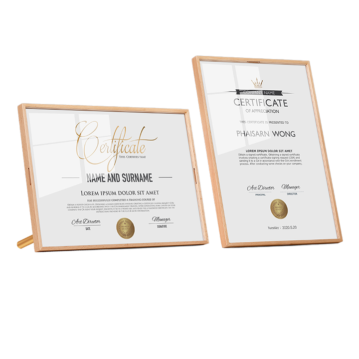 Crystal Table Glass Certificate Frame Honor Authorization Letter ...