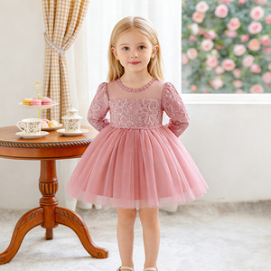 Vestido Meiqiai <span class=keywords><strong>para</strong></span> Niñas, Vestido de Princesa <span class=keywords><strong>para</strong></span> Fiesta de Cumpleaños de Bebés y Niñas Pequeñas, Vestido de <span class=keywords><strong>Bautizo</strong></span>, Vestido de Tul de Manga Larga <span class=keywords><strong>para</strong></span> Niñas QL001XZ - Product Image 5