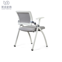 Chaise de conférence pliable empilable avec accoudoirs, chaise d'étude pour adultes et étudiants avec roulettes