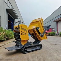 Mini camion à benne basculante KC-500 pour l'aménagement paysager des jardins et des fermes, capacité de 500 kg, chenilles en caoutchouc, benne basculante compacte à chenilles.