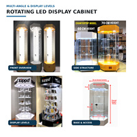 Vitrine LED rotative à 360 degrés en PMMA transparent, personnalisable et écologique, avec verrouillage, pour la vente de briquets