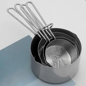 Juego <span class=keywords><strong>de</strong></span> <span class=keywords><strong>Tazas</strong></span> y Cucharas <span class=keywords><strong>Medidoras</strong></span> <span class=keywords><strong>de</strong></span> Acero Inoxidable, Utensilios <span class=keywords><strong>de</strong></span> Repostería Metálicos Ecológicos - Product Image 2