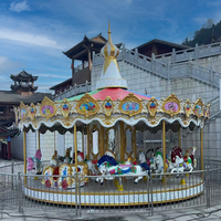 Manège à chevaux pour 24 personnes, pour enfants et adultes, utilisation intérieure et extérieure, idéal pour parcs d'attractions et aires de jeux. En promotion.