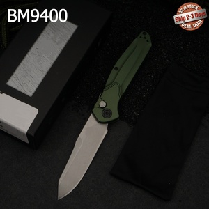 Cuchillo Plegable de Acero Inoxidable BM9400 con Hoja de Punta Caída, Perilla de Pulgar y Mango Verde para Uso Exterior, Grado Industrial, OEM ODM - Product Image 1