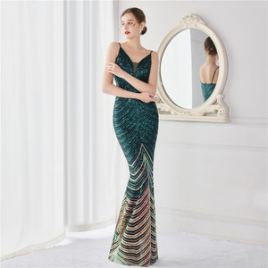Robes <span class=keywords><strong>gala</strong></span> sexy grande taille longueur au sol robe <span class=keywords><strong>de</strong></span> soirée <span class=keywords><strong>de</strong></span> luxe perlée à paillettes vêtements pour femmes <span class=keywords><strong>tenue</strong></span> brodée - Product Image 1