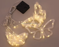 Guirlande lumineuse LED en forme de papillon, à suspendre au mur, lumières de chambre, IP44, étanche, en plastique, guirlande lumineuse solaire pour extérieur, jardin, intérieur