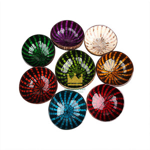 ชามข้าวเปลือกมะพร้าวฝังมุกทำมือหรูหราเป็นมิตรกับสิ่งแวดล้อมถ้วยเสิร์ฟโมเสกธรรมชาติสำหรับตกแต่งบ้าน - Product Image 5